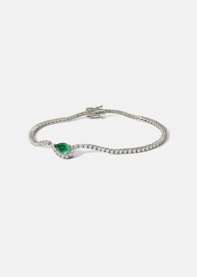 Emerald Trace Diamond Eternity Bracelet KATKIMfinejewelry Bracelets