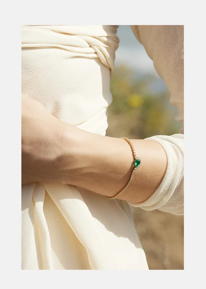 Emerald Trace Diamond Eternity Bracelet KATKIMfinejewelry Bracelets