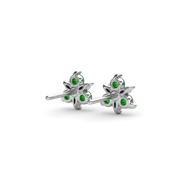 Fana Earrings Emerald Diamond Cluster Earrings Fana Earrings Emerald Diamond Cluster Earrings