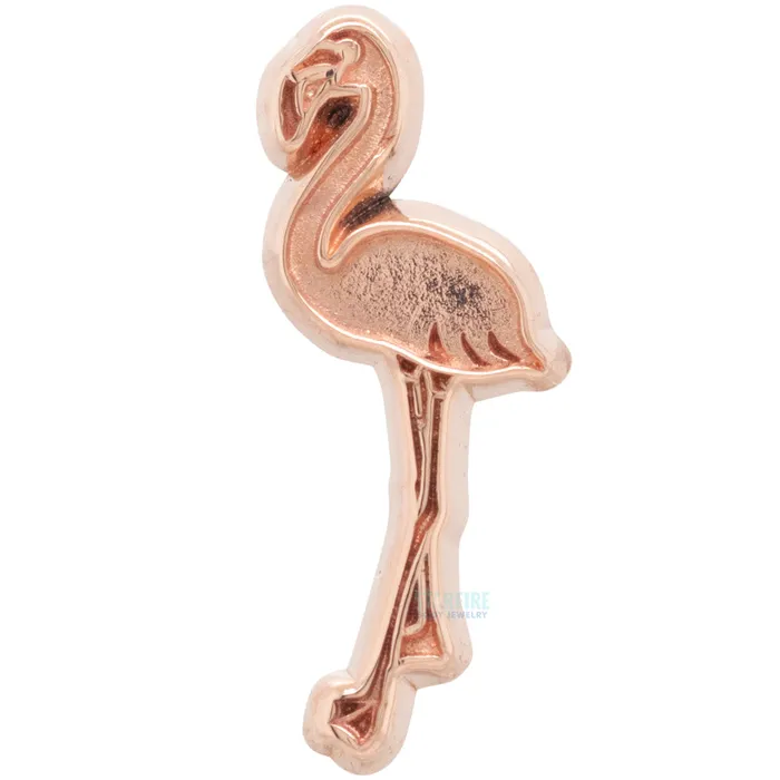 Flamingo Threaded End in Gold Body Gems Earrings