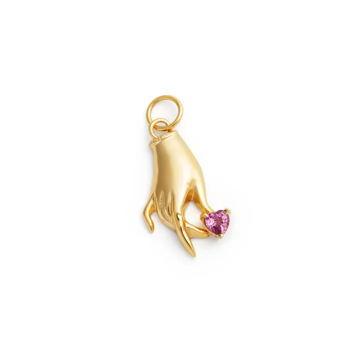 Fox Bond Originals Rings The FB Pink Sapphire Heart Hand Charm