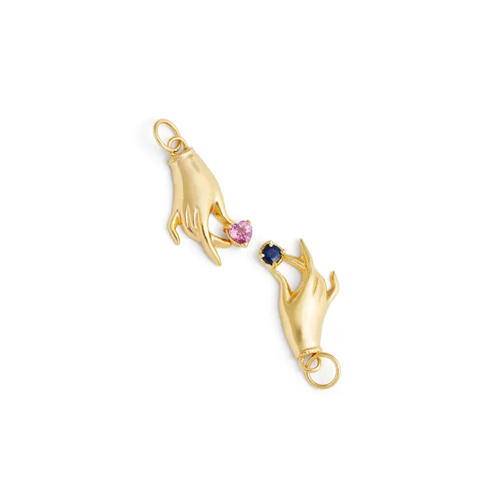 Fox Bond Originals Rings The FB Pink Sapphire Heart Hand Charm