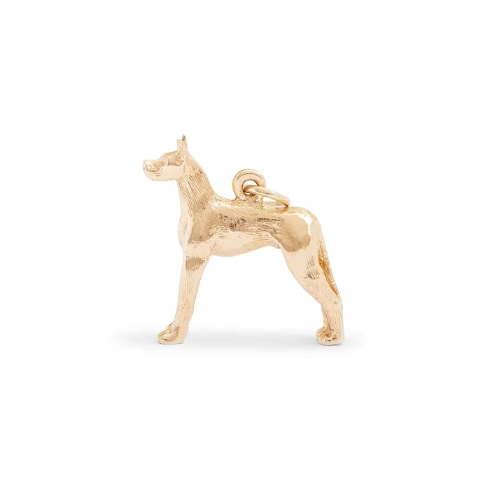 Great Dane 10K Gold Dog Charm Vintage Earrings