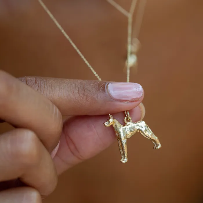 Great Dane 10K Gold Dog Charm Vintage Earrings