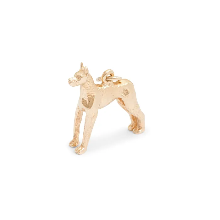 Great Dane 10K Gold Dog Charm Vintage Earrings