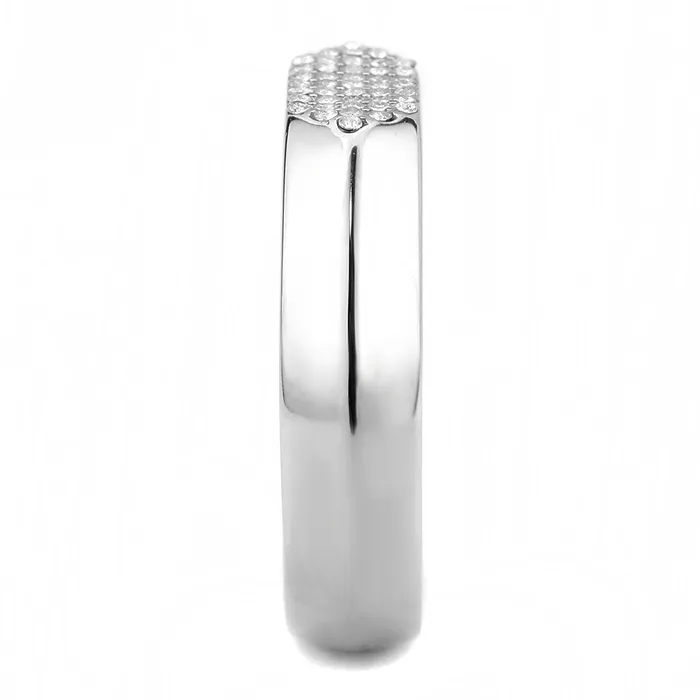 Green CJ302 Wholesale Mens Stainless Steel AAA Grade CZ Clear Ring Rings