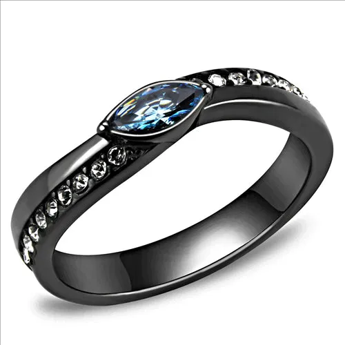 Green CJE3511 Wholesale Women Stainless Steel IP Light Black AAA Grade CZ Sea Blue Minimal Ring Rings Green CJE3511 Wholesale Women Stainless Steel IP Light Black AAA Grade CZ Sea Blue Minimal Ring Rings
