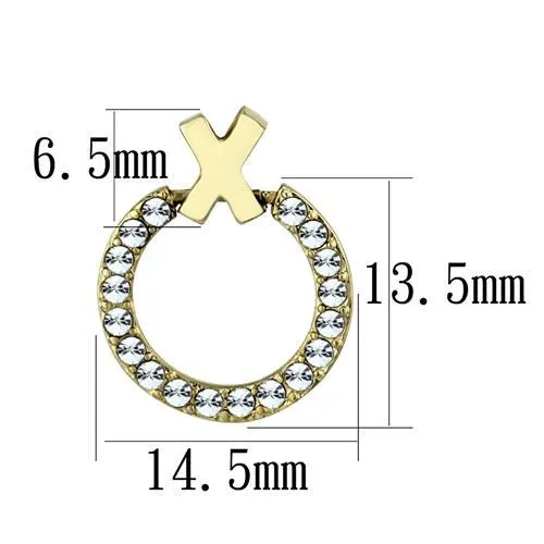 Green Earrings CJE2271 Wholesale Womens Stainless Steel IP Gold Top Grade Crystal Clear XO Earrings Green Earrings CJE2271 Wholesale Womens Stainless Steel IP Gold Top Grade Crystal Clear XO Earrings