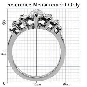 Green Rings CJ7691OS Wholesale Stainless Steel Graduated Marquise CZ Engagement Ring