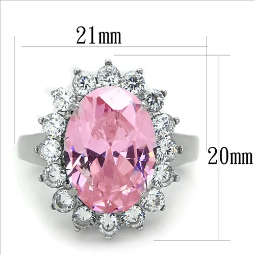 Green Rings CJE3676 Wholesale Womens Stainless Steel High polished Synthetic Rose Royalty Ring