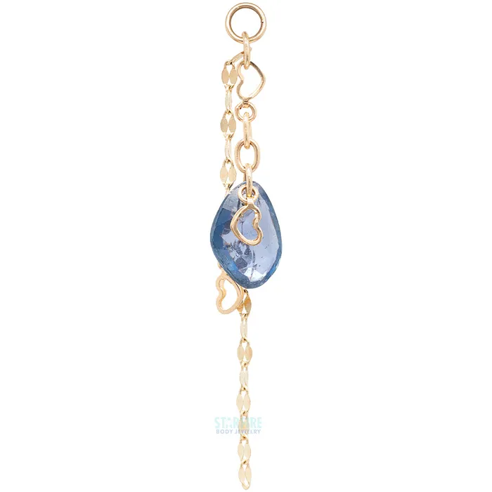 Hialeah Fine Jewelry Charm Necklaces Sapphire Charm Chain Charm in Gold