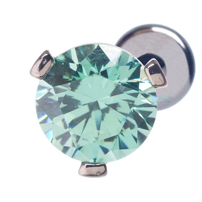 Industrial Strength IS 6mm 3 ProngSet Faceted Gem on Flatback Earrings