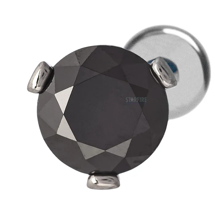 Industrial Strength IS 6mm 3 ProngSet Faceted Gem on Flatback Earrings