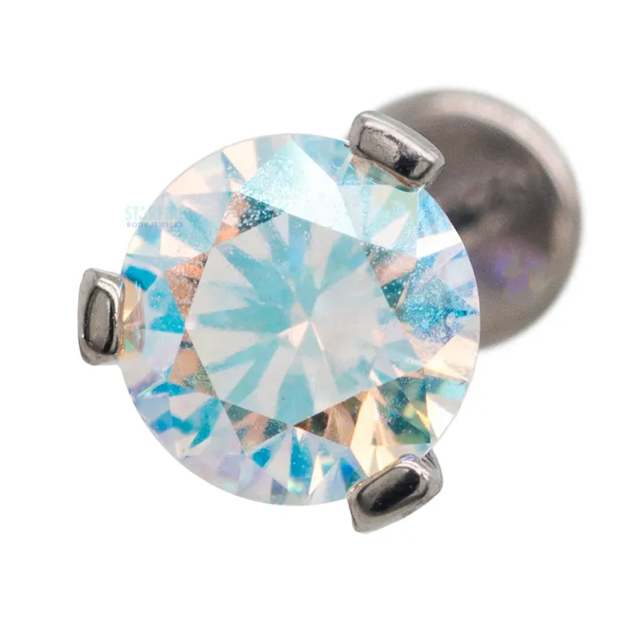 Industrial Strength IS 6mm 3 ProngSet Faceted Gem on Flatback Earrings