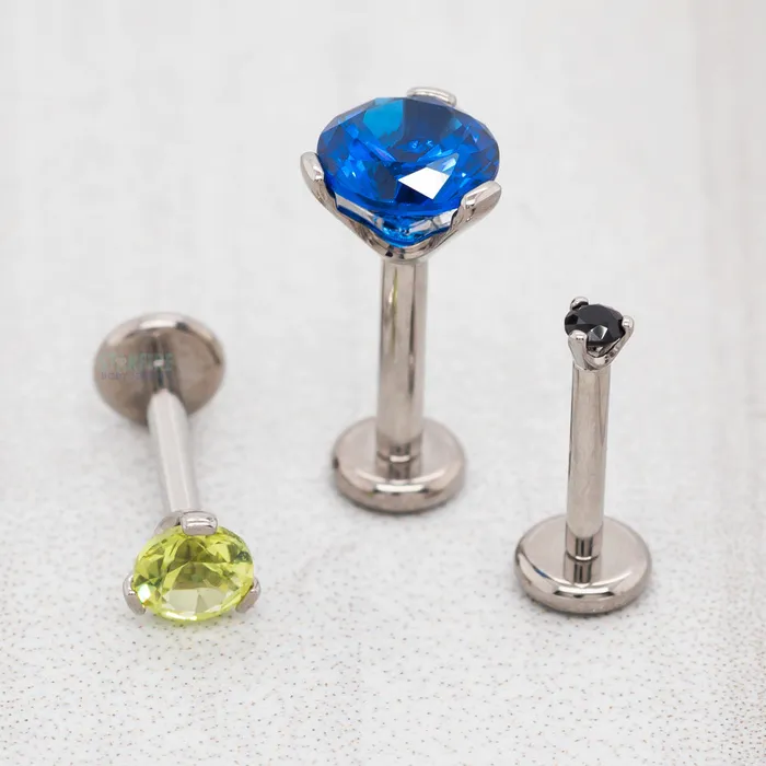 Industrial Strength IS 6mm 3 ProngSet Faceted Gem on Flatback Earrings