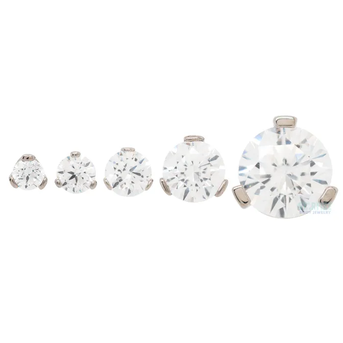 Industrial Strength IS 6mm 3 ProngSet Faceted Gem on Flatback Earrings