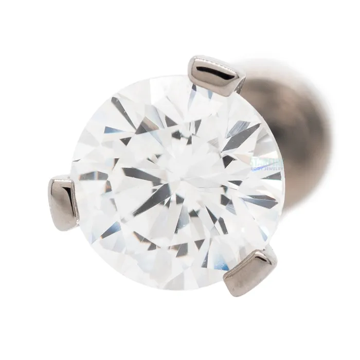 Industrial Strength IS 6mm 3 ProngSet Faceted Gem on Flatback Earrings