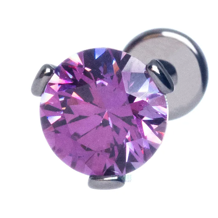 Industrial Strength IS 6mm 3 ProngSet Faceted Gem on Flatback Earrings