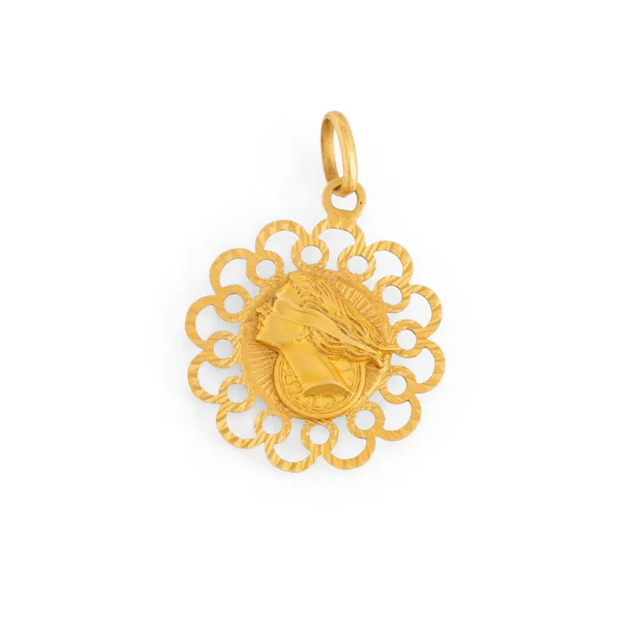 Italian Fortuna Goddess 18K Gold Charm Vintage PreStyled Sets