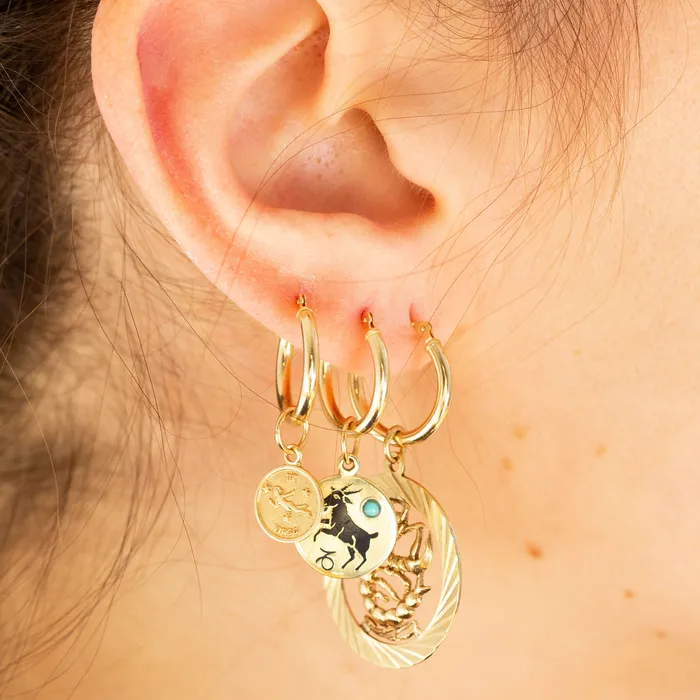 Italian Fortuna Goddess 18K Gold Charm Vintage PreStyled Sets