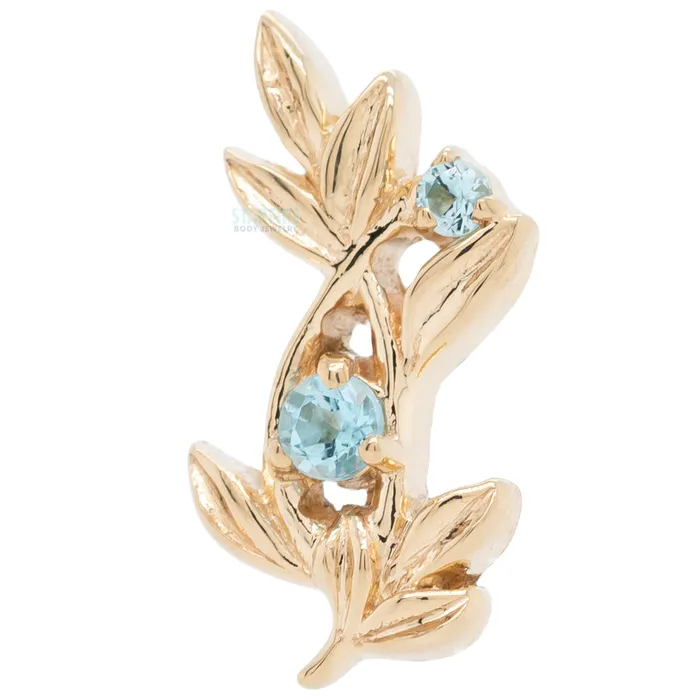 Jessamine Threaded End in Gold with Swiss Blue Topaz Body Vision BVLA Earrings