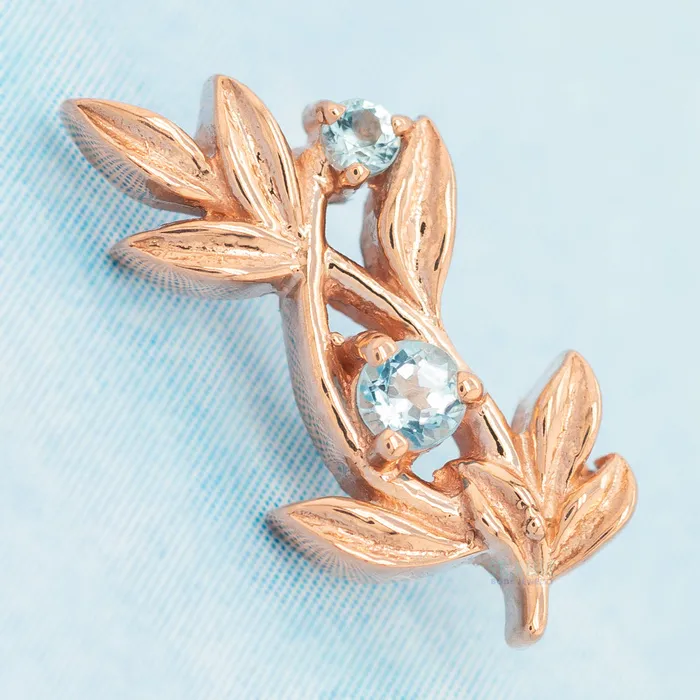 Jessamine Threaded End in Gold with Swiss Blue Topaz Body Vision BVLA Earrings