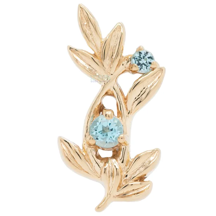 Jessamine Threaded End in Gold with Swiss Blue Topaz Body Vision BVLA Earrings