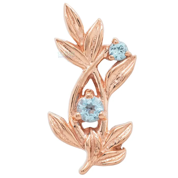 Jessamine Threaded End in Gold with Swiss Blue Topaz Body Vision BVLA Earrings