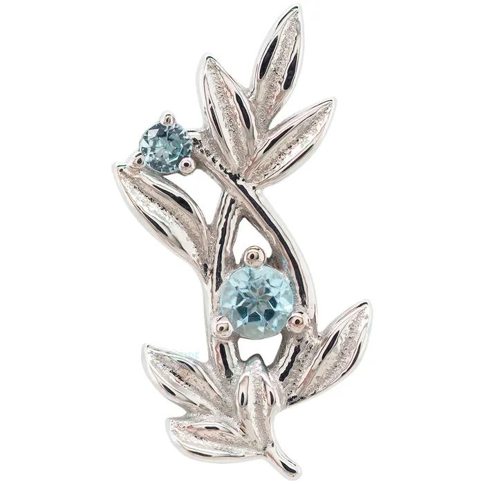 Jessamine Threaded End in Gold with Swiss Blue Topaz Body Vision BVLA Earrings