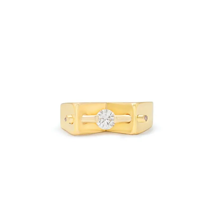 Jose Hess Diamond and 18k Gold Sculptural Ring Vintage Rings