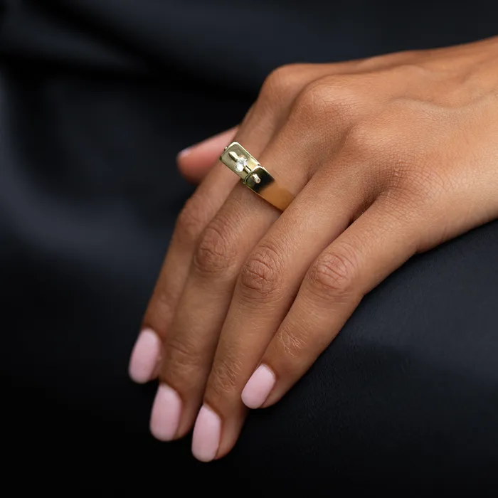 Jose Hess Diamond and 18k Gold Sculptural Ring Vintage Rings