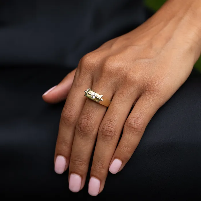 Jose Hess Diamond and 18k Gold Sculptural Ring Vintage Rings