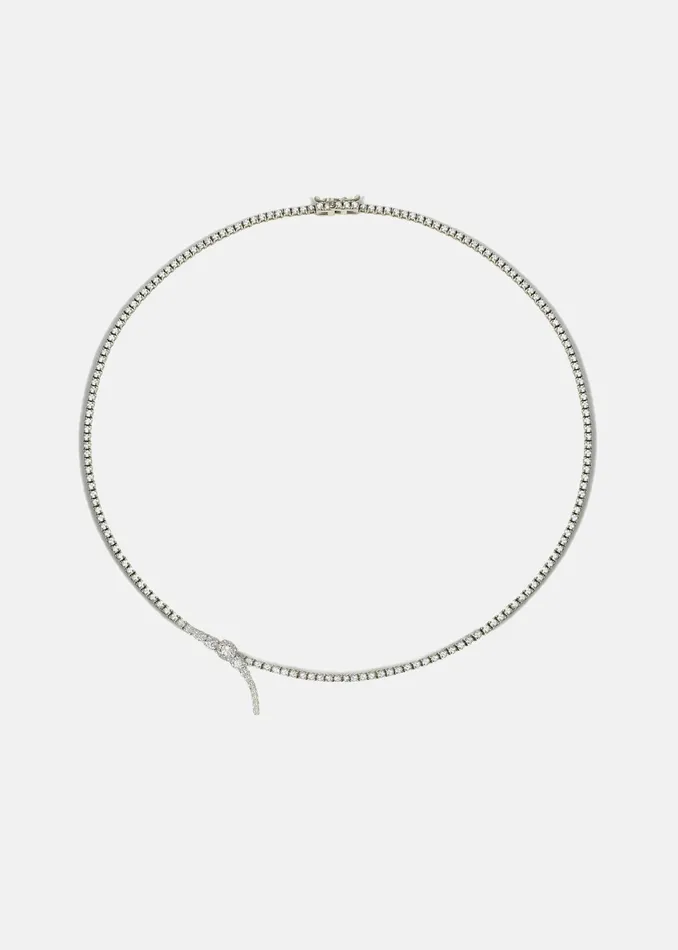 KATKIMfinejewelry Necklaces Petite Diamond Serif Eternity Necklace