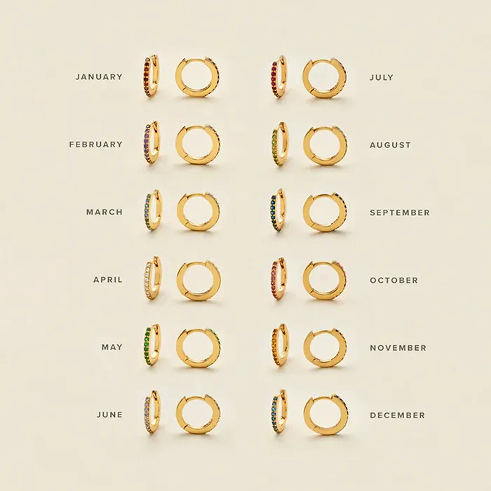 Luxe Collection Luxe3586 Birthstone Ear Hoops Earrings