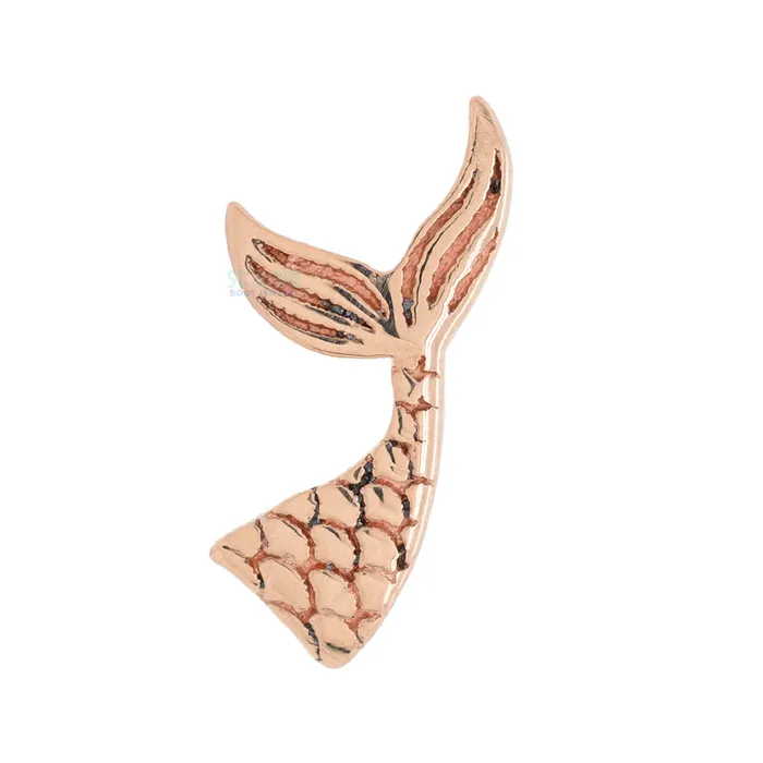 Mushroom Body Jewelry mushroom Mermaid Tail Threaded End in Gold Earrings