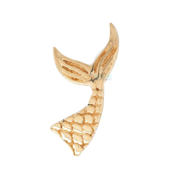 Mushroom Body Jewelry mushroom Mermaid Tail Threaded End in Gold Earrings