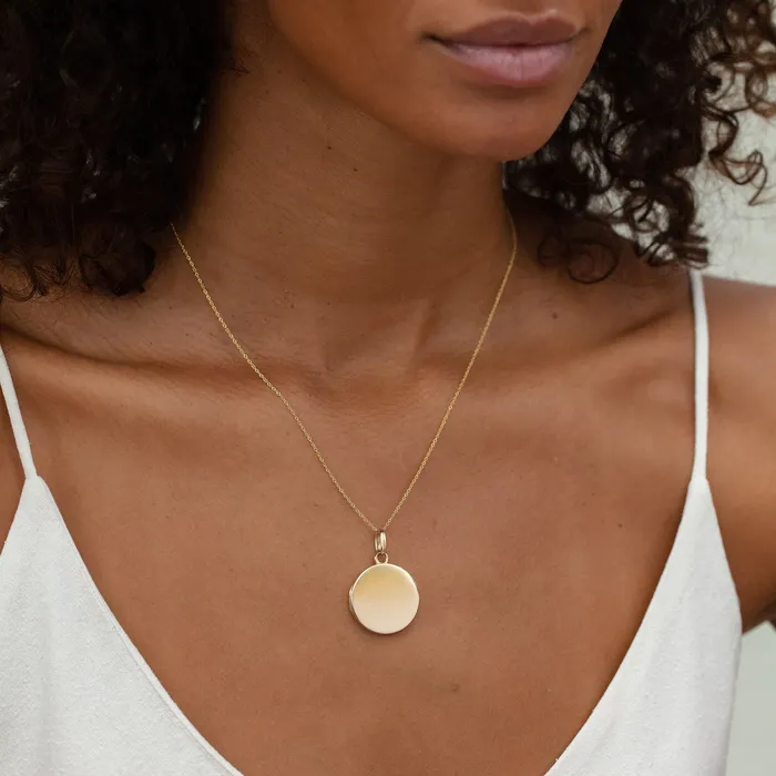 Necklaces Austrian 14k Gold Round Locket Antique