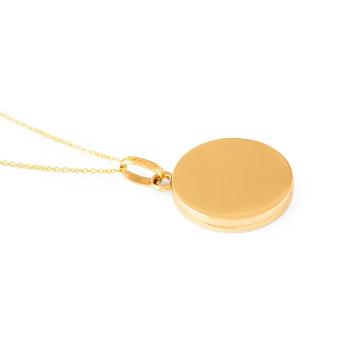 Necklaces Austrian 14k Gold Round Locket Antique