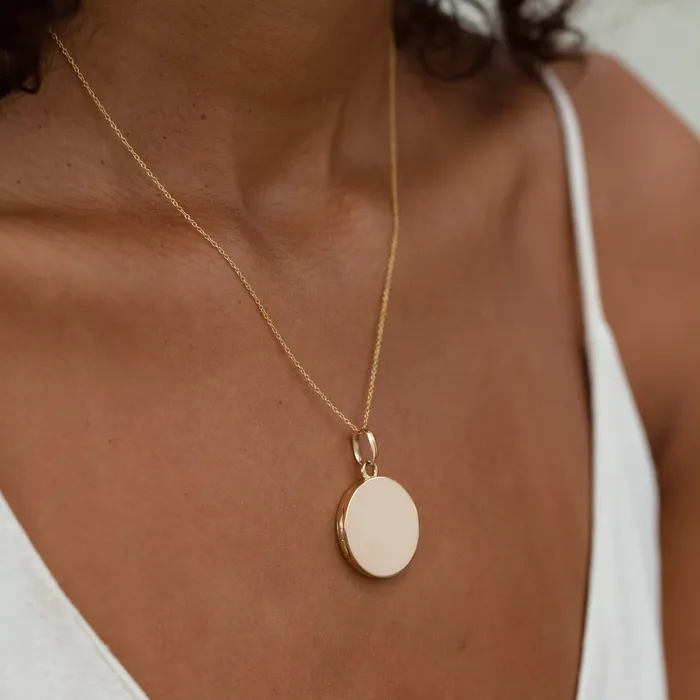 Necklaces Austrian 14k Gold Round Locket Antique