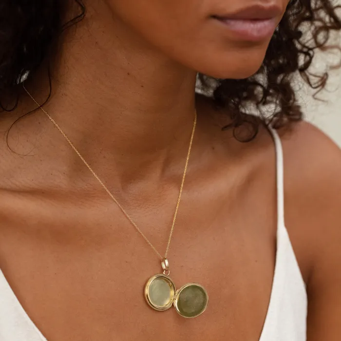 Necklaces Austrian 14k Gold Round Locket Antique