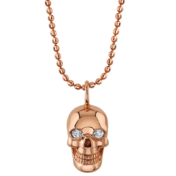 Necklaces Body Vision BVLA Skull Necklace in Gold with DIAMONDS