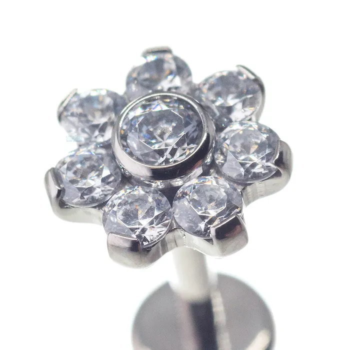 Necklaces Flower 2 with Faceted Gems on Flatback Industrial Strength IS