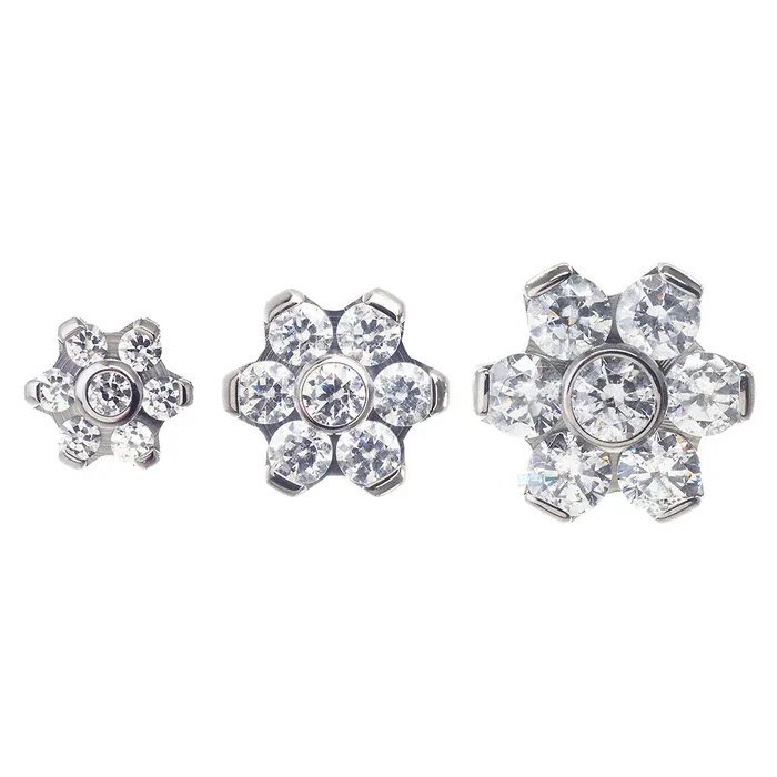 Necklaces Flower 2 with Faceted Gems on Flatback Industrial Strength IS