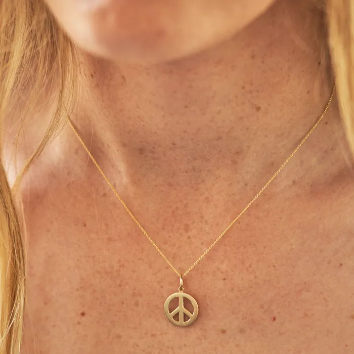 Necklaces Fox Bond Originals The FB Peace Sign Charm Necklace