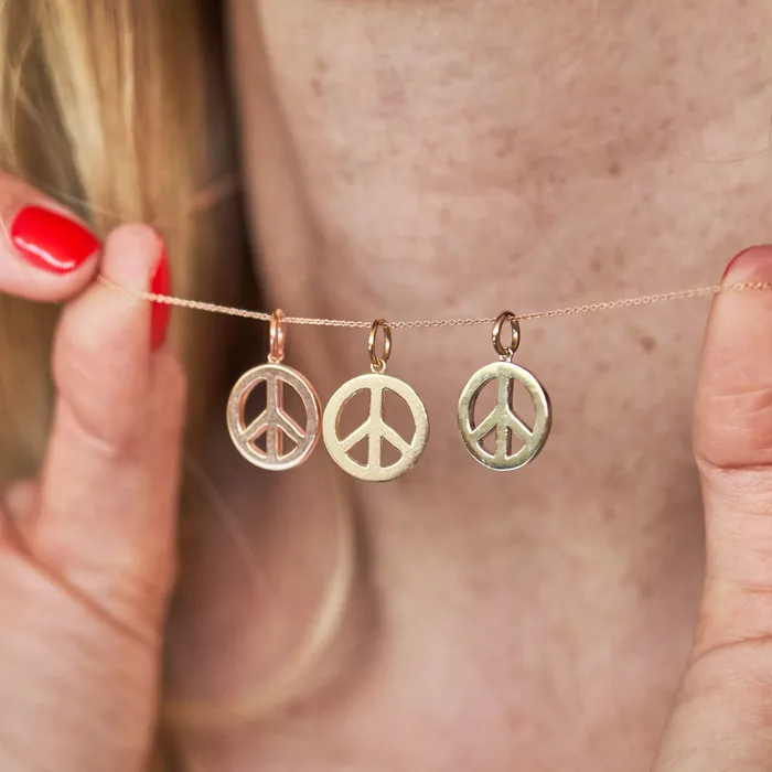 Necklaces Fox Bond Originals The FB Peace Sign Charm Necklace