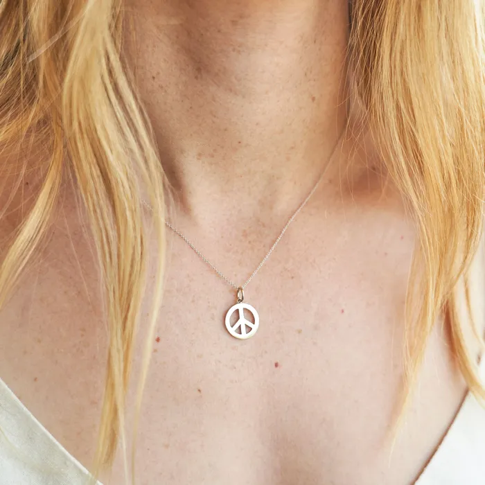 Necklaces Fox Bond Originals The FB Peace Sign Charm Necklace