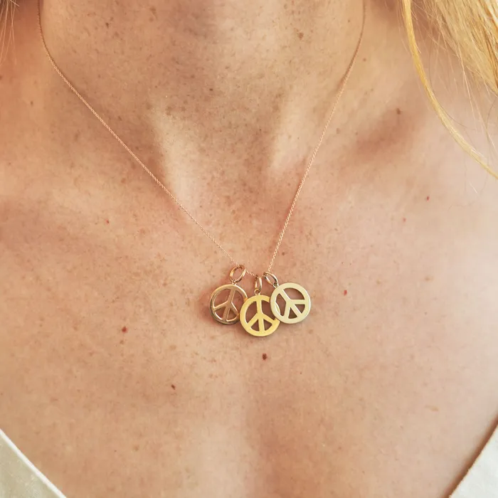 Necklaces Fox Bond Originals The FB Peace Sign Charm Necklace