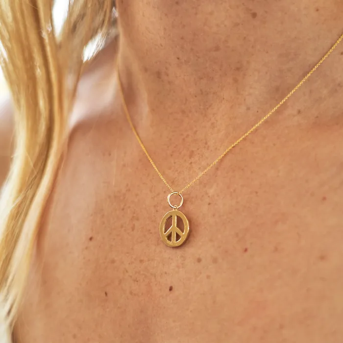 Necklaces Fox Bond Originals The FB Peace Sign Charm Necklace