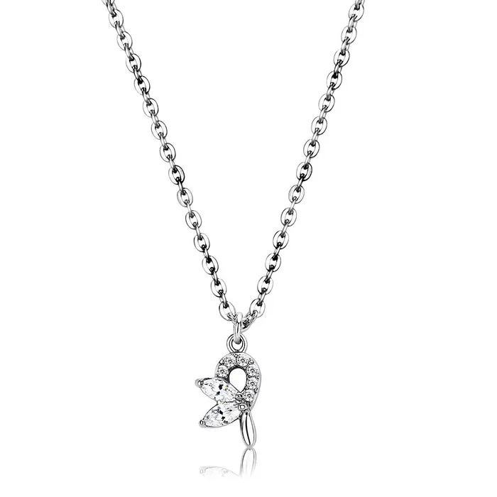 Necklaces Green CJ088 Wholesale Womens Stainless Steel AAA Grade CZ Clear Chain Pendant Necklaces Green CJ088 Wholesale Womens Stainless Steel AAA Grade CZ Clear Chain Pendant