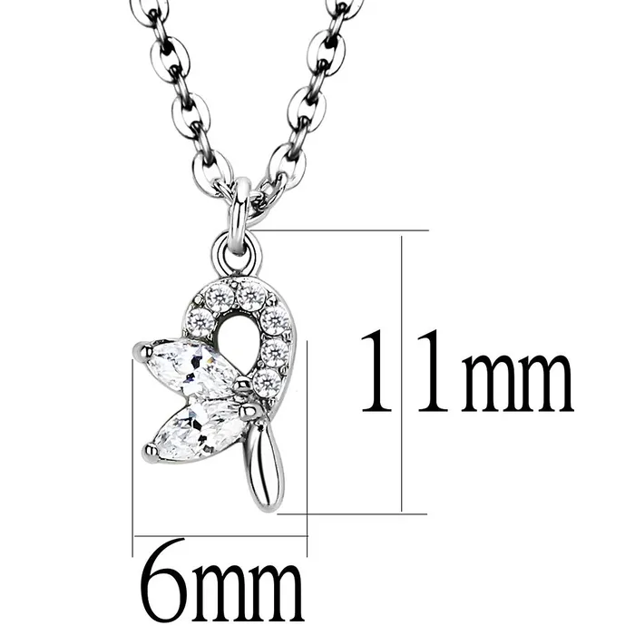 Necklaces Green CJ088 Wholesale Womens Stainless Steel AAA Grade CZ Clear Chain Pendant Necklaces Green CJ088 Wholesale Womens Stainless Steel AAA Grade CZ Clear Chain Pendant